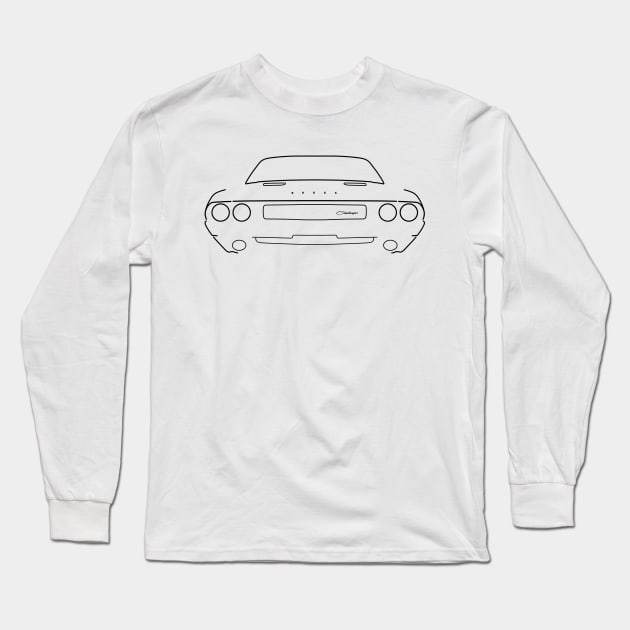 1970 Dodge Challenger classic car black outline graphic Long Sleeve T-Shirt by soitwouldseem